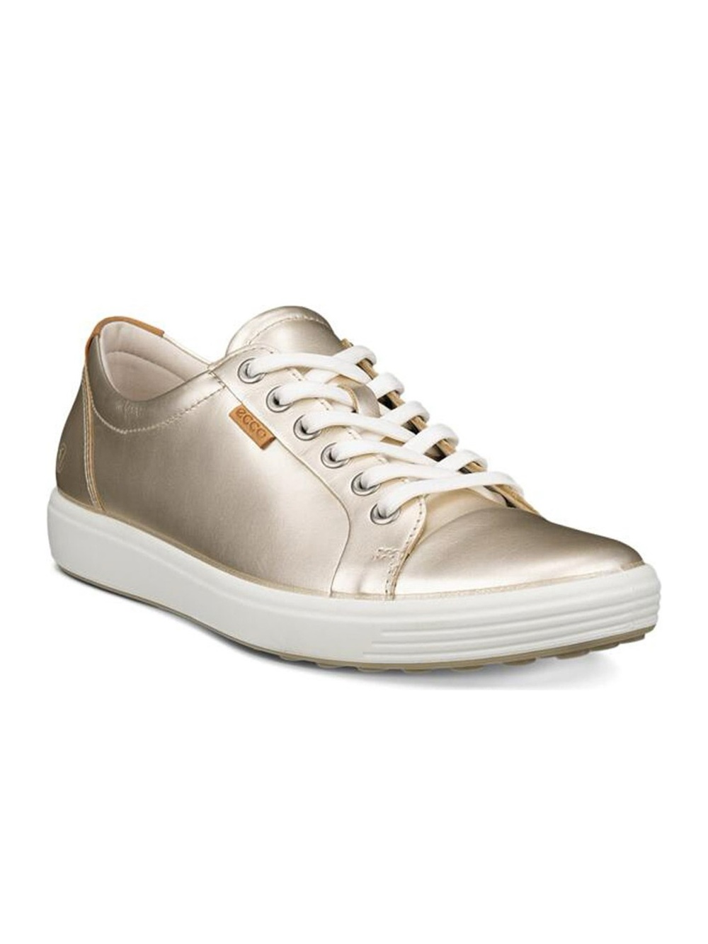 New Ecco Soft 7 Sneaker In Pure White Gold Sz 39